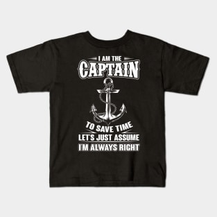 I Am The Captain Boat Captain Kids T-Shirt